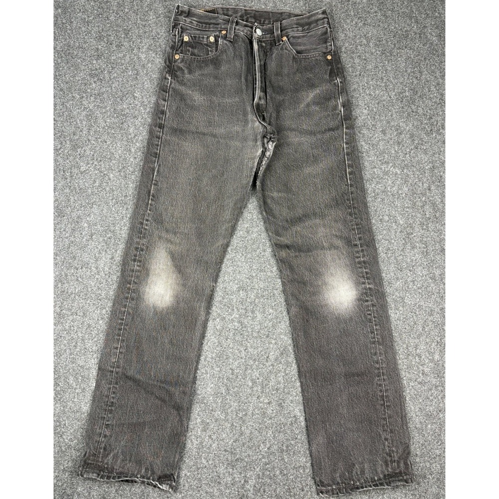 Vintage Levis 501 For Women Jeans 28x29 Faded Black Made in USA High Rise Denim